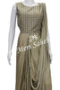 Olive Green Georgette Floor Length Anarkali with Swarovski Stone Work with Attach Dupatta