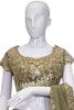 Bridal Ghagra Choli Olive Green Nett with Embroidery and Gota work
