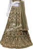 Bridal Ghagra Choli Olive Green Nett with Embroidery and Gota work