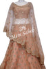 Bridal Ghagra Choli Peach Colour with Designer Blouse and Cape Dupatta