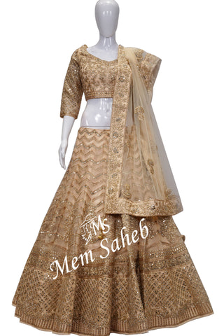 Golden and Cream colour combination lehenga choli | Black sequin crop top, Saree  blouses online, Embellished skirt