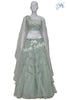 Bridal Ghagra Choli Pista Green Fancy Embroidery and Designer Sleeves