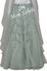 Bridal Ghagra Choli Pista Green Fancy Embroidery and Designer Sleeves