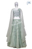 Bridal Ghagra Choli Pista Green Fancy Embroidery and Designer Sleeves