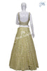 Crop Skirt Lemon Yellow with Designer Blouse and Multi Layered Skirt