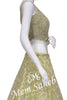 Crop Skirt Lemon Yellow with Designer Blouse and Multi Layered Skirt