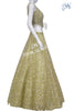 Crop Skirt Lemon Yellow with Designer Blouse and Multi Layered Skirt