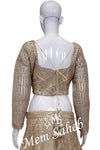Crop Skirt Light Gold having designer Cords and stone work with Dupatta