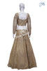 Crop Skirt Light Gold having designer Cords and stone work with Dupatta