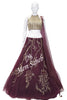 Crop Skirt Wine Nett with Designer Blouse having Fancy Dupatta and Skirt