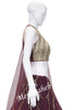 Crop Skirt Wine Nett with Designer Blouse having Fancy Dupatta and Skirt