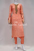 Dress Peach Georgette self embroidery and Designer Dupatta