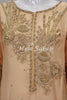 Dress Peach Silk with Designer Sleeves and Chiffon Dupatta