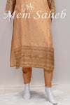 Dress Peach Silk with Designer Sleeves and Chiffon Dupatta