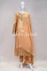 Dress Peach Silk with Designer Sleeves and Chiffon Dupatta