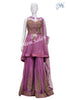 Indo Western Fuchsia Asymmetrical Designer Top with Gharara Pant