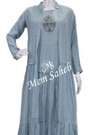 Kurti Light Grey Pure Georgette Designer with Jacket