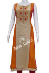 Kurti Multi Colour Silk with Thread Embroidery and Gold Print