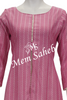 Kurti Pink Cotton Double layer with Weaving and daaman Mirror work