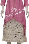 Kurti Pink Cotton Double layer with Weaving and daaman Mirror work