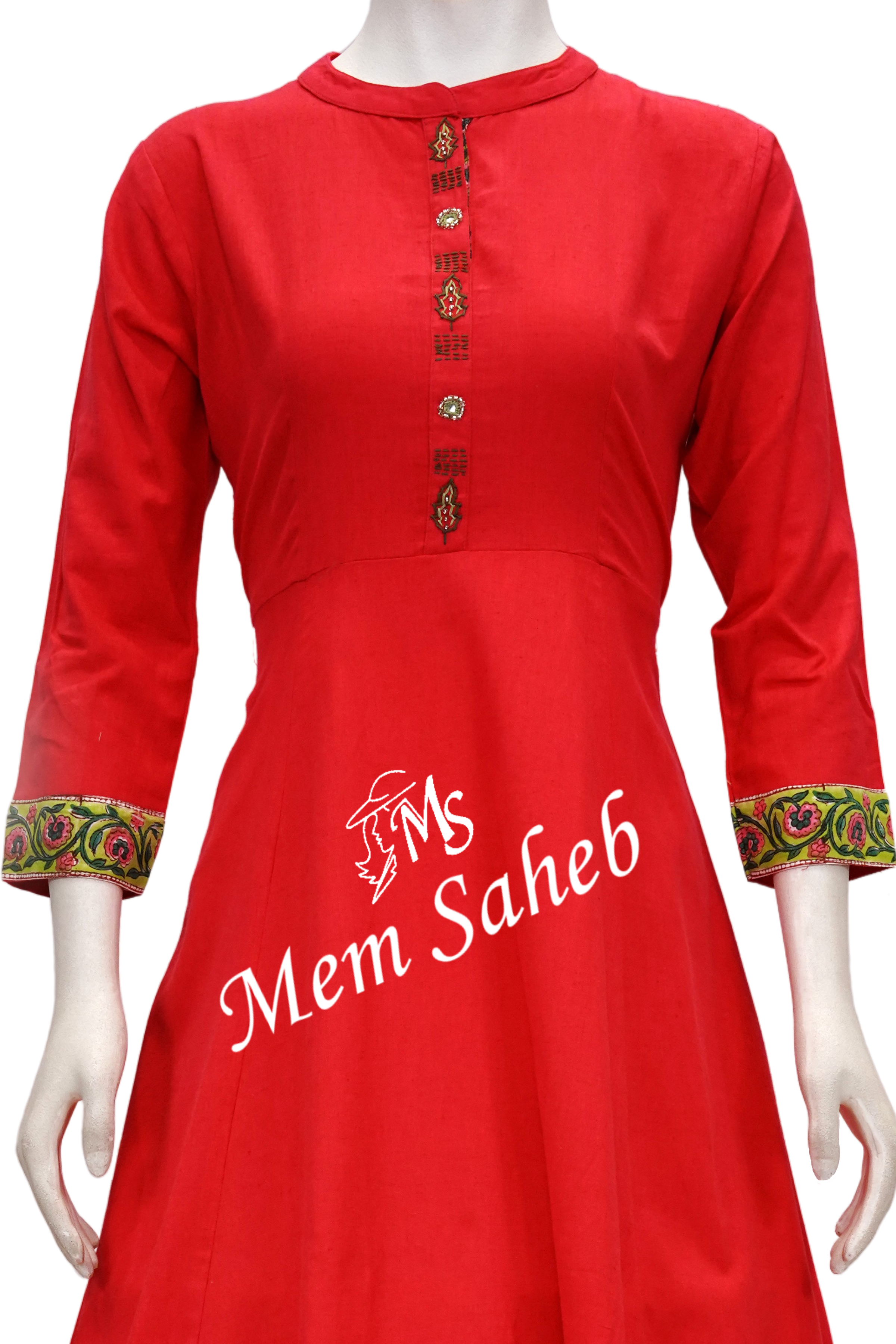 Buy Diamond Design Hand Print Cotton Kurti with floral border at Amazon.in