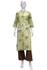Kurti Set Cotton Floral print Top with Contrast palazzo