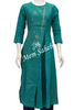 Kurti Set Cotton Peacock Blue top with stripes Embroidery and Pant