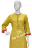 Kurti Set Lime Green Rayon Top having Contrast Bottom with Embroidery