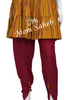 Kurti set Mustard Silk printed Peplum Top with Contrast Dhoti pant