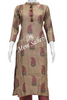 Kurti Set Olive Green Silk Collar neck Top with contrast Palazzo