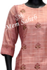 Kurti Set Onion Pink Tusser Silk Top with Embroidery having Cotton Pant