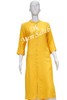 Kurti Set Rayon Yellow Striped Top with Contrast Palazzo Pant