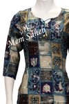 Kurti Set Silk Multi Colour with Digital Print and Contrast Pant