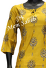 Kurti Set Silk Top having Floral and Gold print with Contrast pant