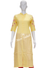 Kurti Yellow Rayon with Collar neck and Embroidery Elbow Sleeves