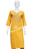 Kurti Yellow Silk with zari and Sequin work