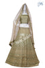 Lehenga Choli Mehendi Green Silk with Gota work and Contrast Dupatta