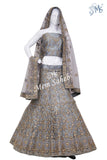 Lehenga Choli Grey Nett semi stitch with  Cords Zari and Stone Work