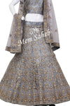 Lehenga Choli Grey Nett semi stitch with  Cords Zari and Stone Work
