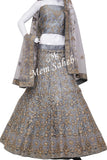 Lehenga Choli Grey Nett semi stitch with  Cords Zari and Stone Work