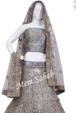 Lehenga Choli Grey Nett semi stitch with  Cords Zari and Stone Work