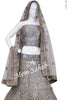 Lehenga Choli Grey Nett semi stitch with  Cords Zari and Stone Work