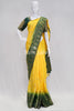 Saree Benarasi Yellow and Green Weaving Border Hand Embroidery pallu