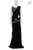 Saree Black drape style with designer Embellished coal black Blouse