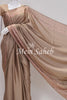 Saree Mud Brown Shimmer Georgette with Digital Print and swarovski stones