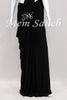 Saree One Minute Black with ready pleats and Designer Off Shoulder Blouse - Mem Saheb