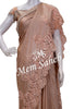 Saree Peach Designer with Crochet Embroidery Lace