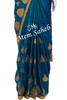 Saree Turquoise Colour Silk with Jhumka Embroidery