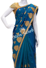 Saree Turquoise Colour Silk with Jhumka Embroidery